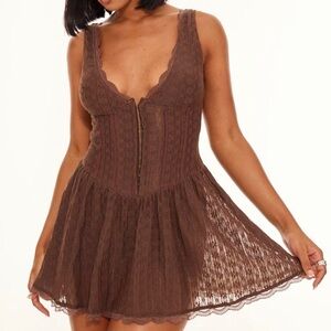 PrettyLittleThing Brown Mini Dress